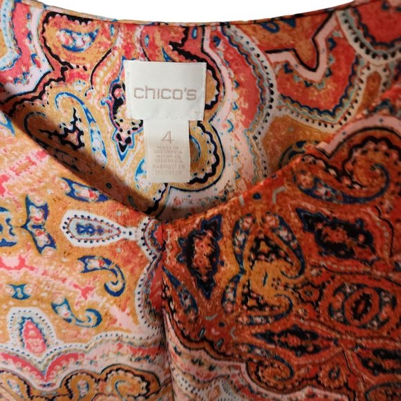 Chico's Women’s‎ Paisley Tunic Top Boho Floral Mandala Blouse size XXL 20 22 - Picture 7 of 14